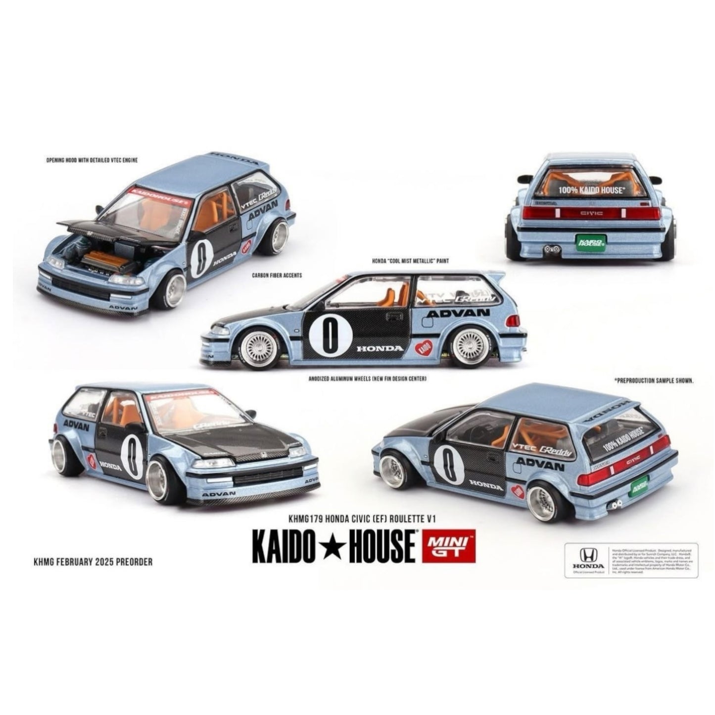 Mini GT Kaido House - Honda Civic (EF) Roulette V1 - KHMG179