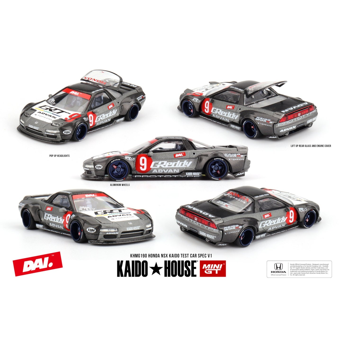 Mini GT Kaido House - Pre-Order - Honda NSX Kaido Test Car Spec V1 - KHMG190