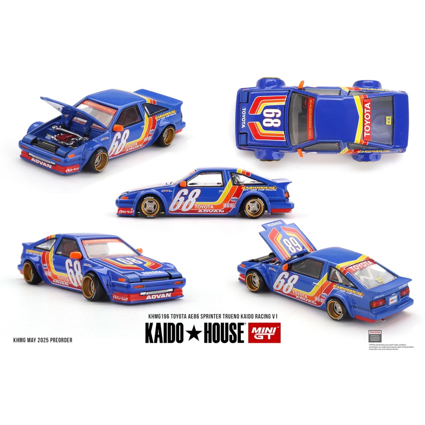 Mini GT Kaido House - Pre-Order - TOYOTA AE86 SPRINTER TRUENO KAIDO RACING V1 - KHMG196