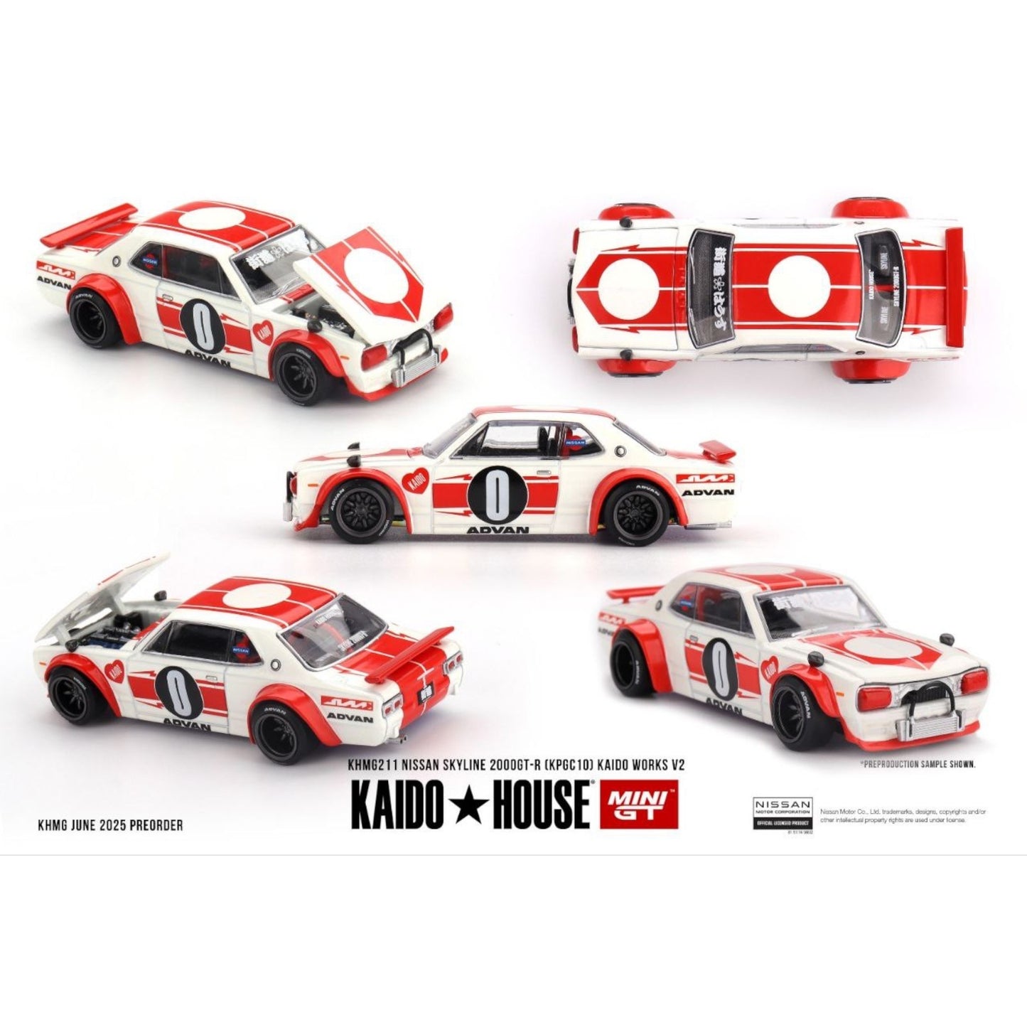 Mini GT Kaido House - Pre-Order - Nissan Skyline 2000GT-R (KPGC10) Kaido Works V2 - KHMG211