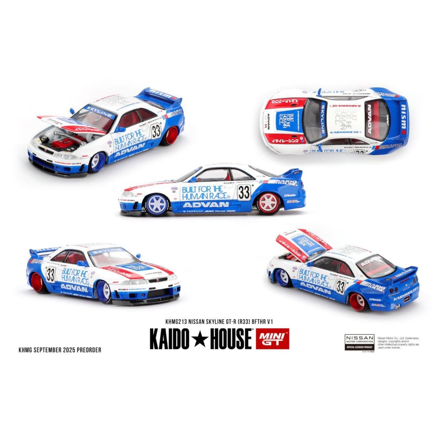 Mini GT Kaido House - Pre-Order - Nissan Skyline GT-R (R33) BFTHR V1 - KHMG213