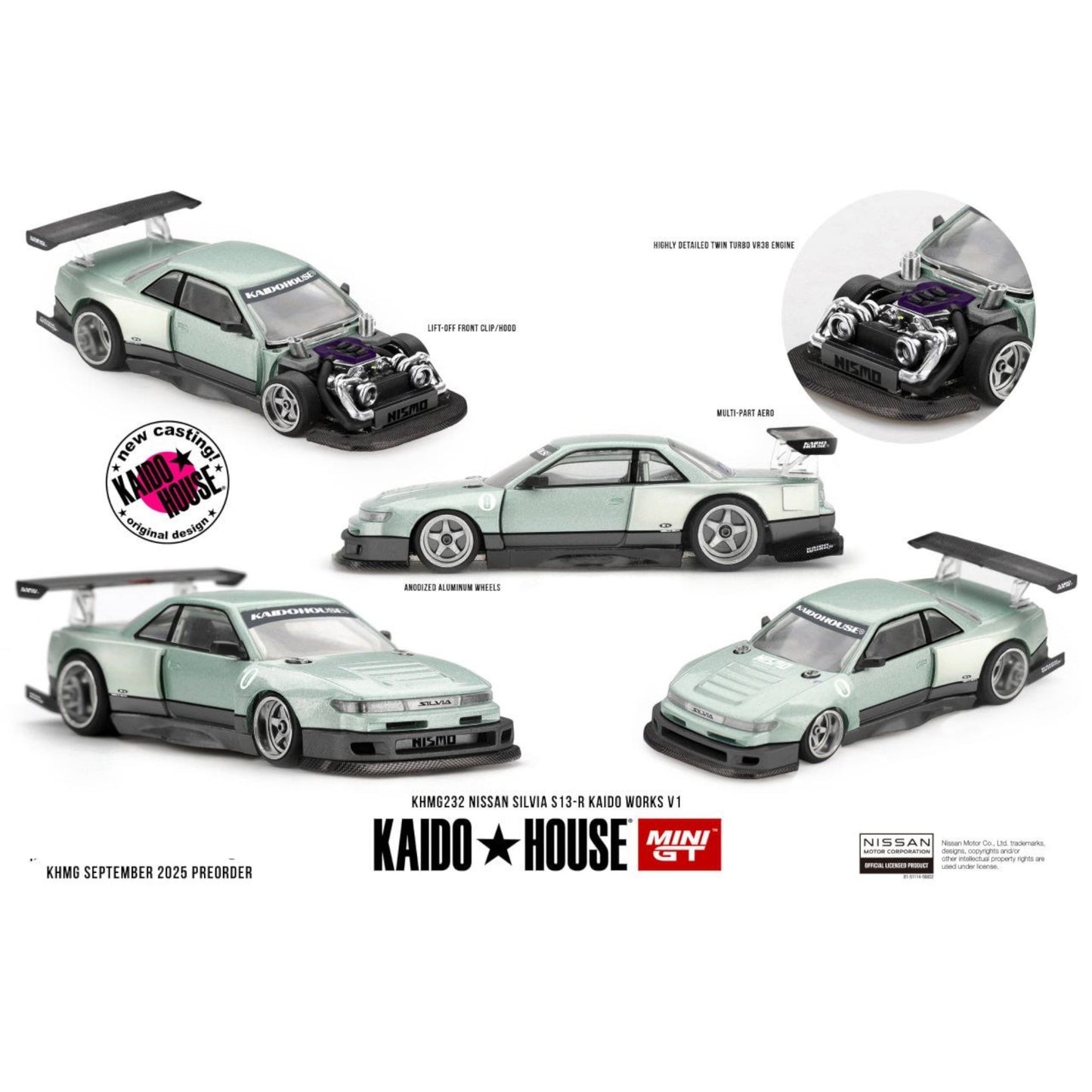 Mini GT Kaido House - Pre-Order - Nissan Silvia S13-R KAIDO WORKS V1 - KHMG232
