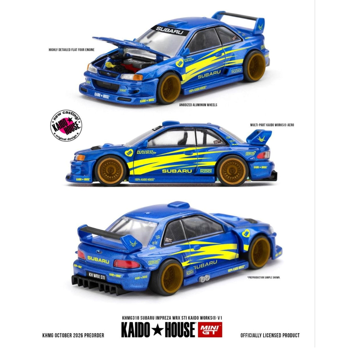 Mini GT Kaido House - Pre-Order - Subaru Impreza WRX STI KAIDO WORKS V1 - KHMG318