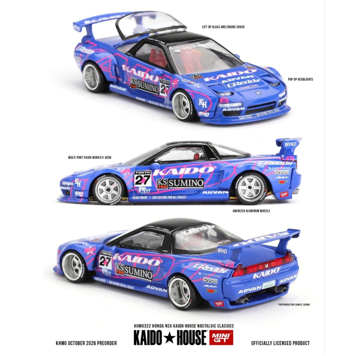 Mini GT Kaido House - Pre-Order - Honda NSX Kaido House Nostalgic Classics - KHMG322