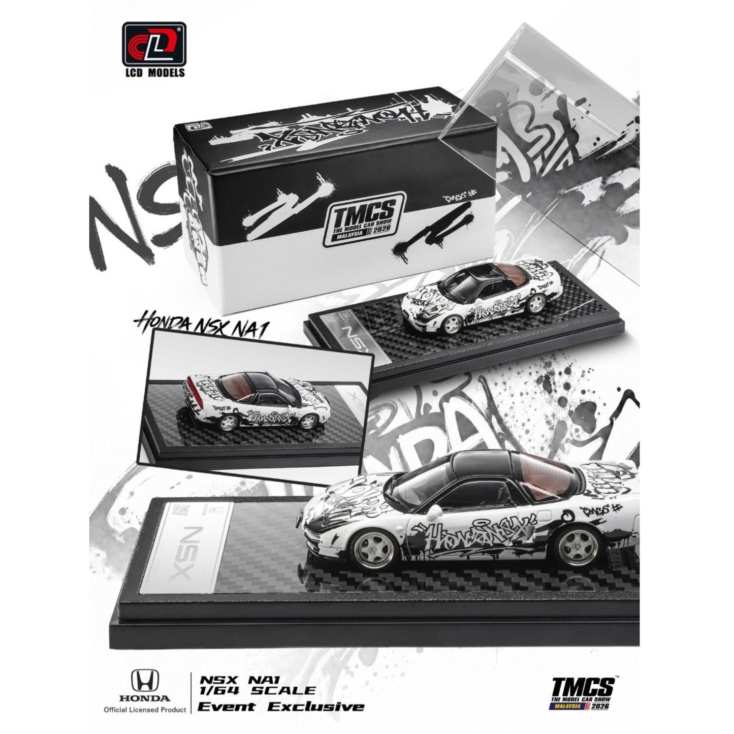 LCD Model - Pre-Order - Honda NSX NA1, white - TMCS 2026 Event Model - LCD64033-TMCS-WH