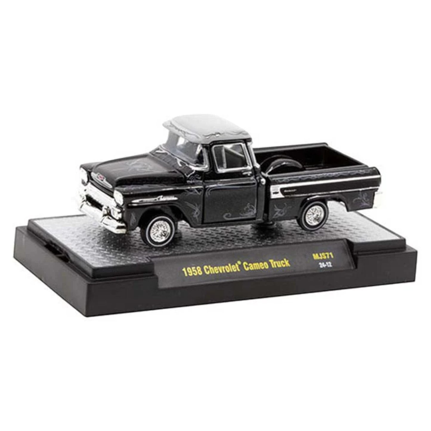 M2 Machines - 1958 Chevrolet Cameo Truck, black/blue - Lowriders - 31500-MJS71
