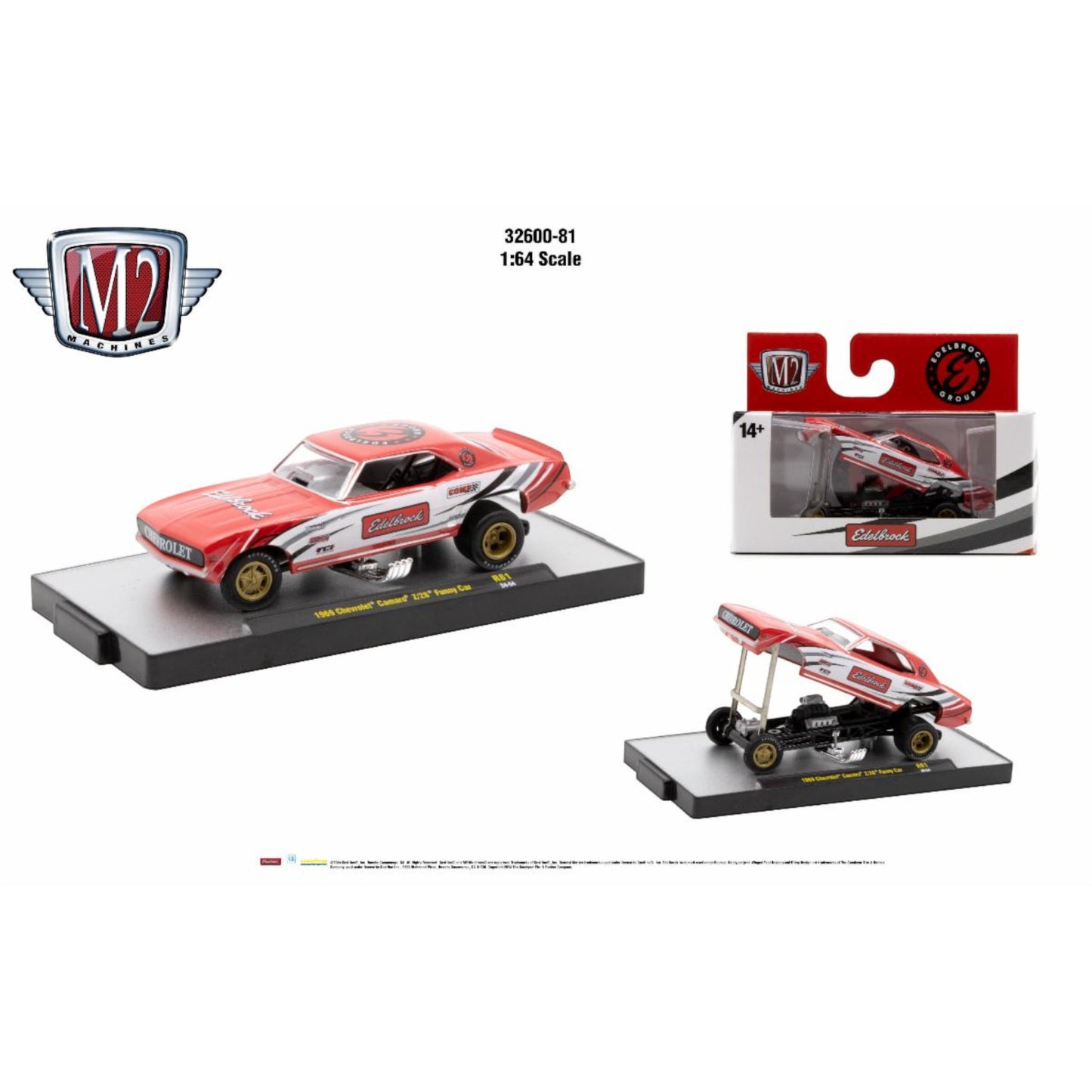 M2 Machines - 1969 Chevrolet Camaro Z/28 Funny Car red/white - Detroit Muscle 81