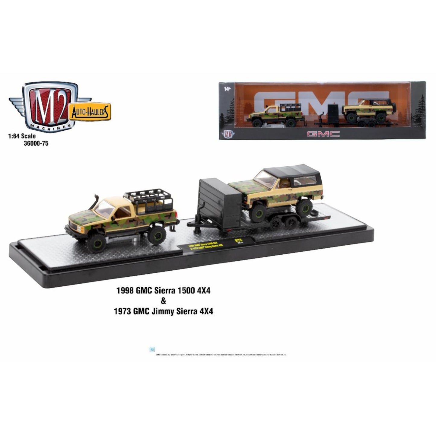 M2 Machines - 1998 GMC Sierra 1500 4x4 + 1973 GMC Jimmy Sierra - Auto Haulers 75