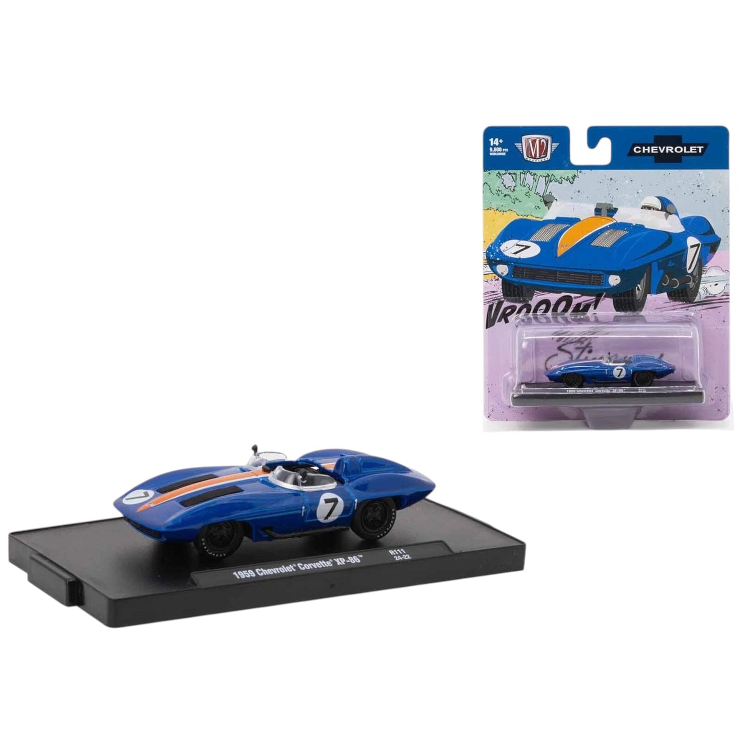 M2 Machines - 1959 Chevrolet Corvette XP-86 #7, blue - Auto-Drivers 111