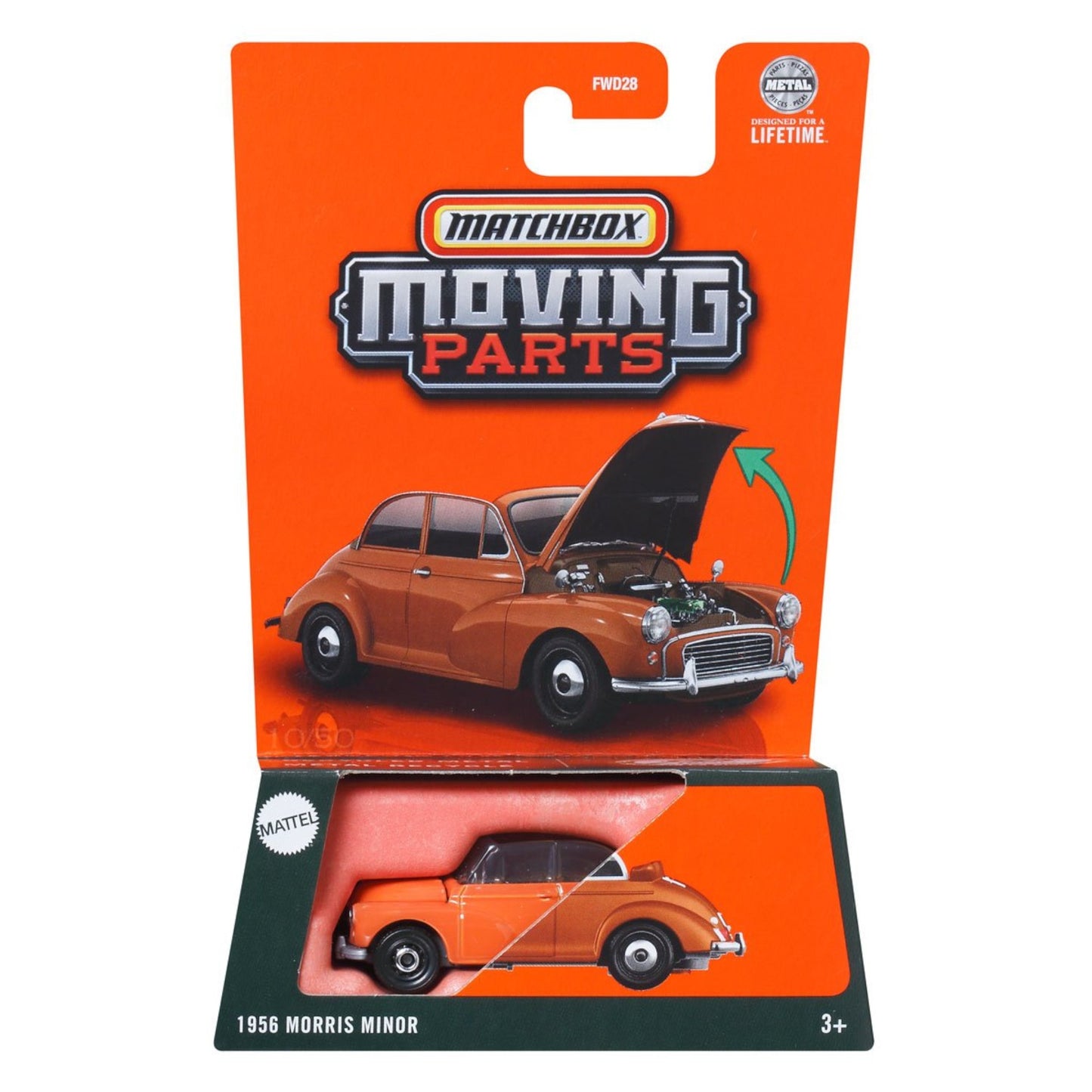 Matchbox 2025 - Moving Parts - 1956 Morris Minor, orange - JBW78