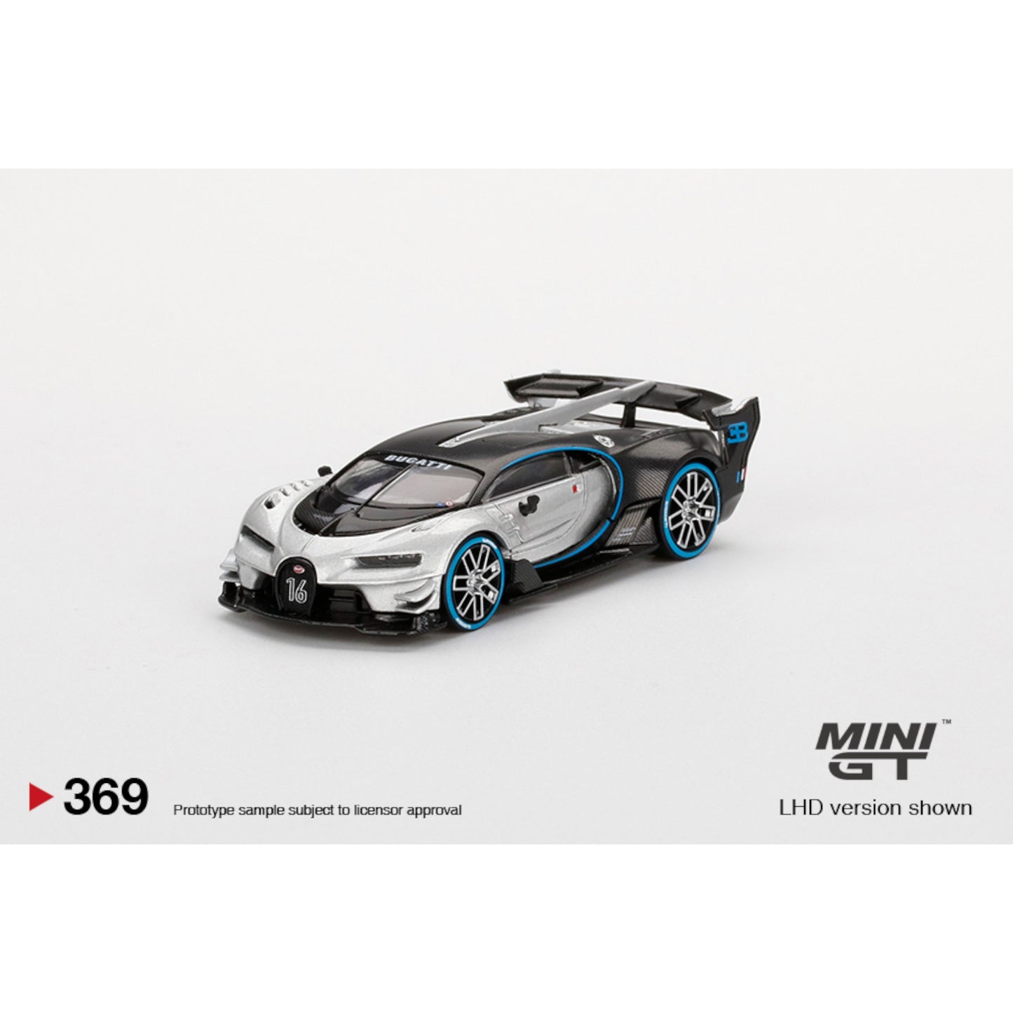 Mini GT - Bugatti Vision Gran Turismo, silver/black - MGT00369 (LHD)