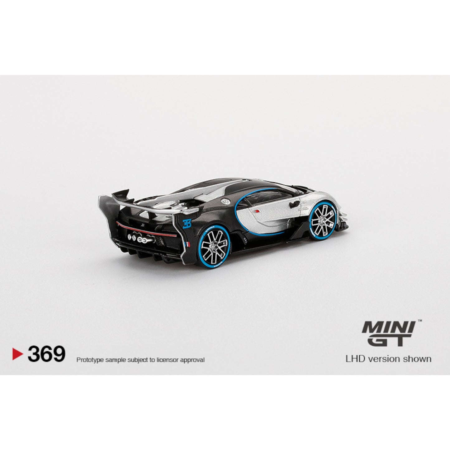 Mini GT - Bugatti Vision Gran Turismo, silver/black - MGT00369 (LHD)