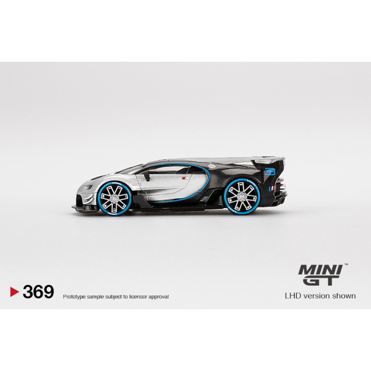 Mini GT - Bugatti Vision Gran Turismo, silver/black - MGT00369 (LHD)