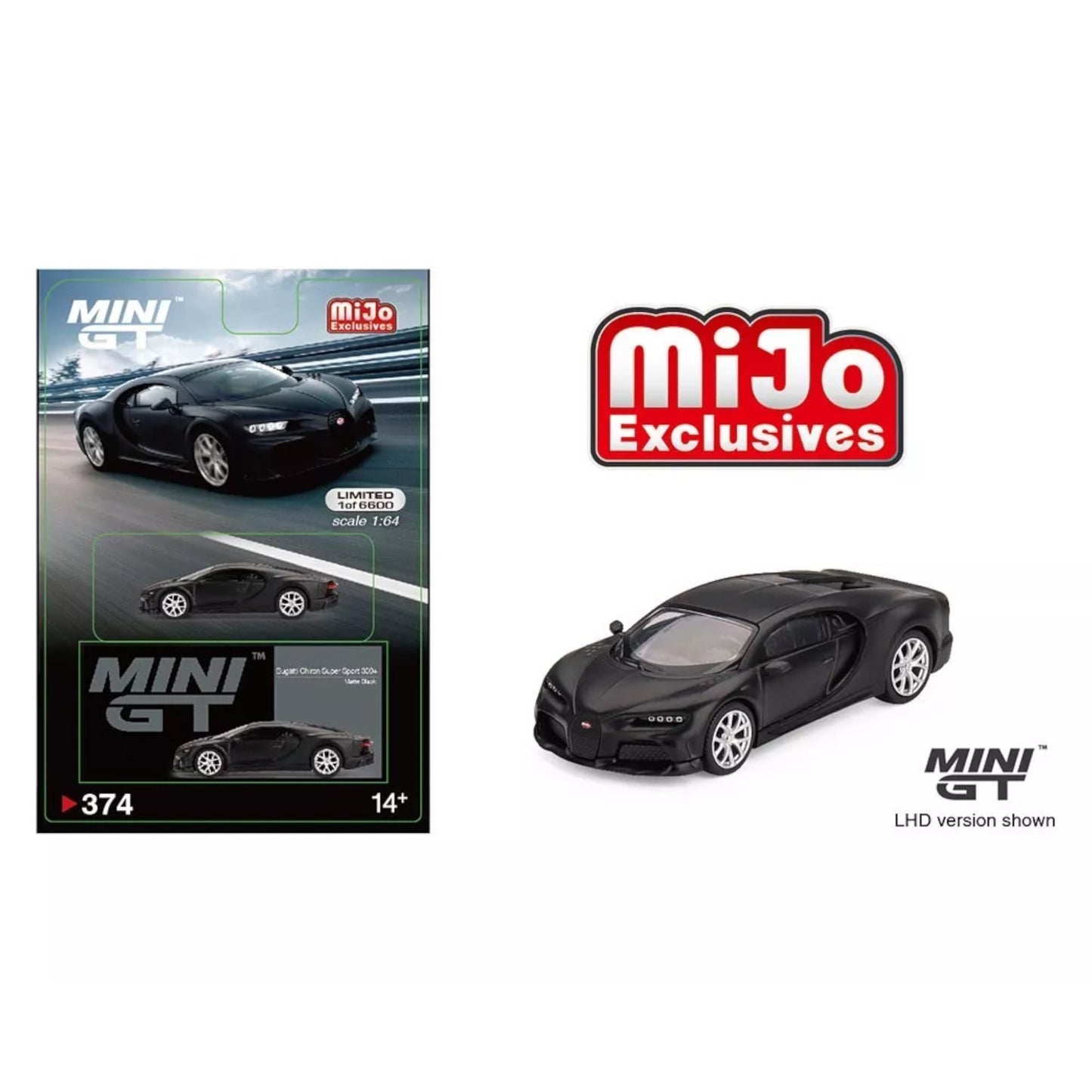 Mini GT - Mini GT - Bugatti Chiron Super Sport 300+ Matte Black - MGT00374 - MIJO Exclusive (Kopie)