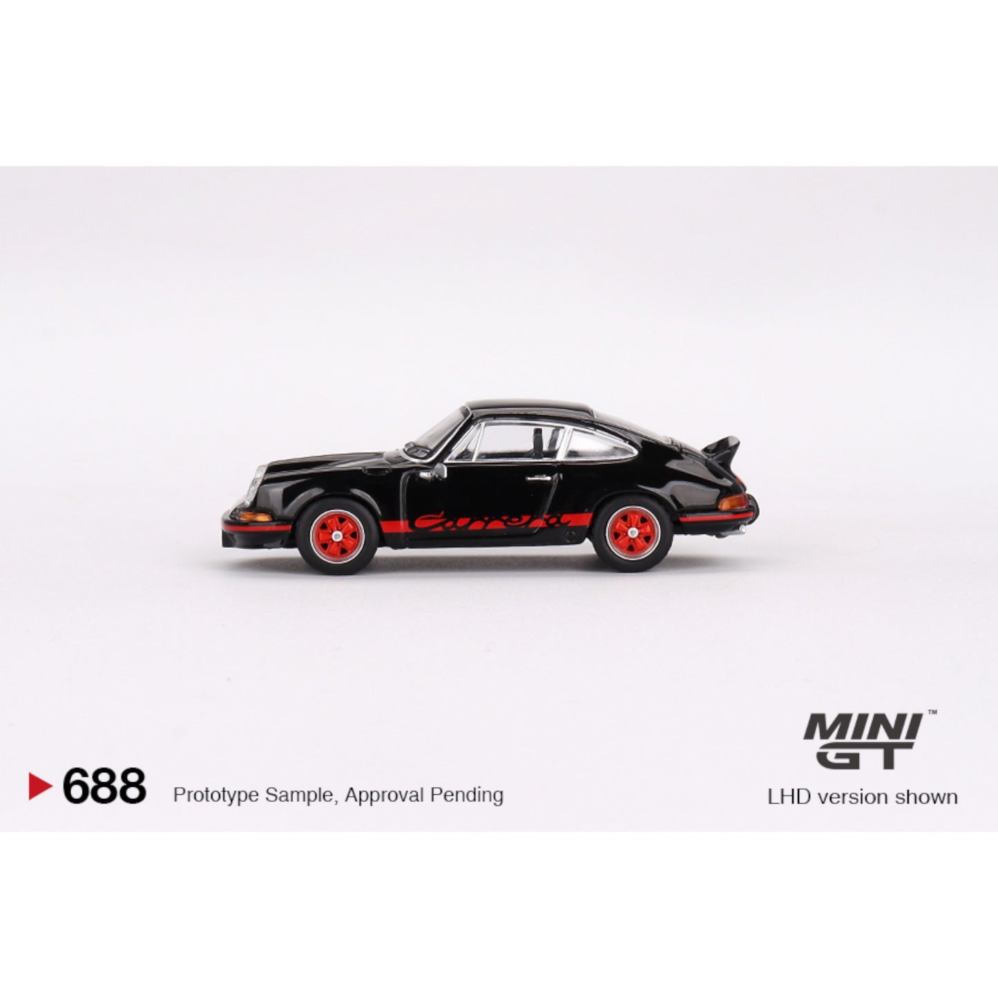 Mini GT - Porsche 911 Carrera RS 2.7 Black with Red Livery - MGT00688 (LHD)