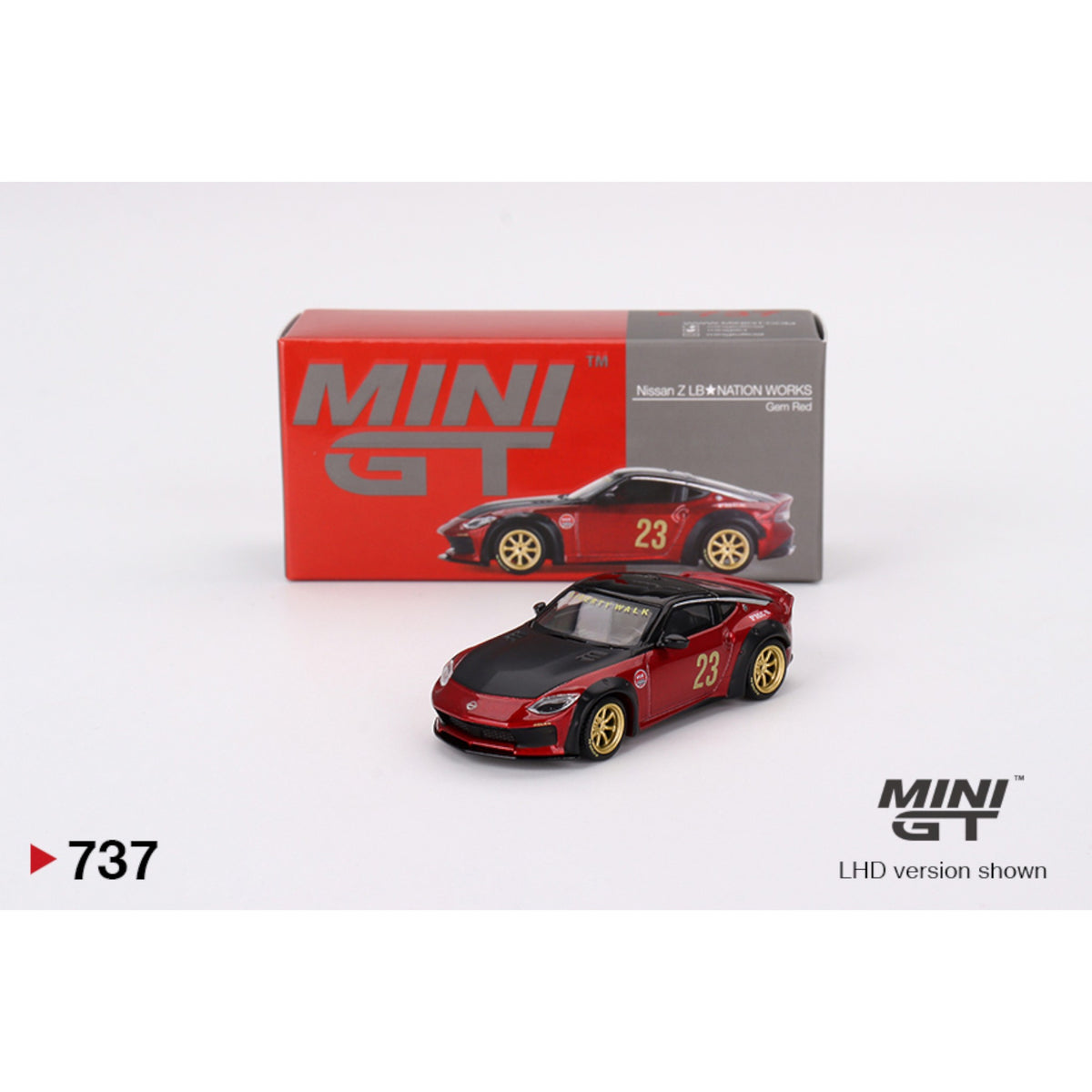 Mini GT - Nissan Z LB★NATION WORKS Gem Red - CLDC Magazine Edtition - China exclusive - MGT00737