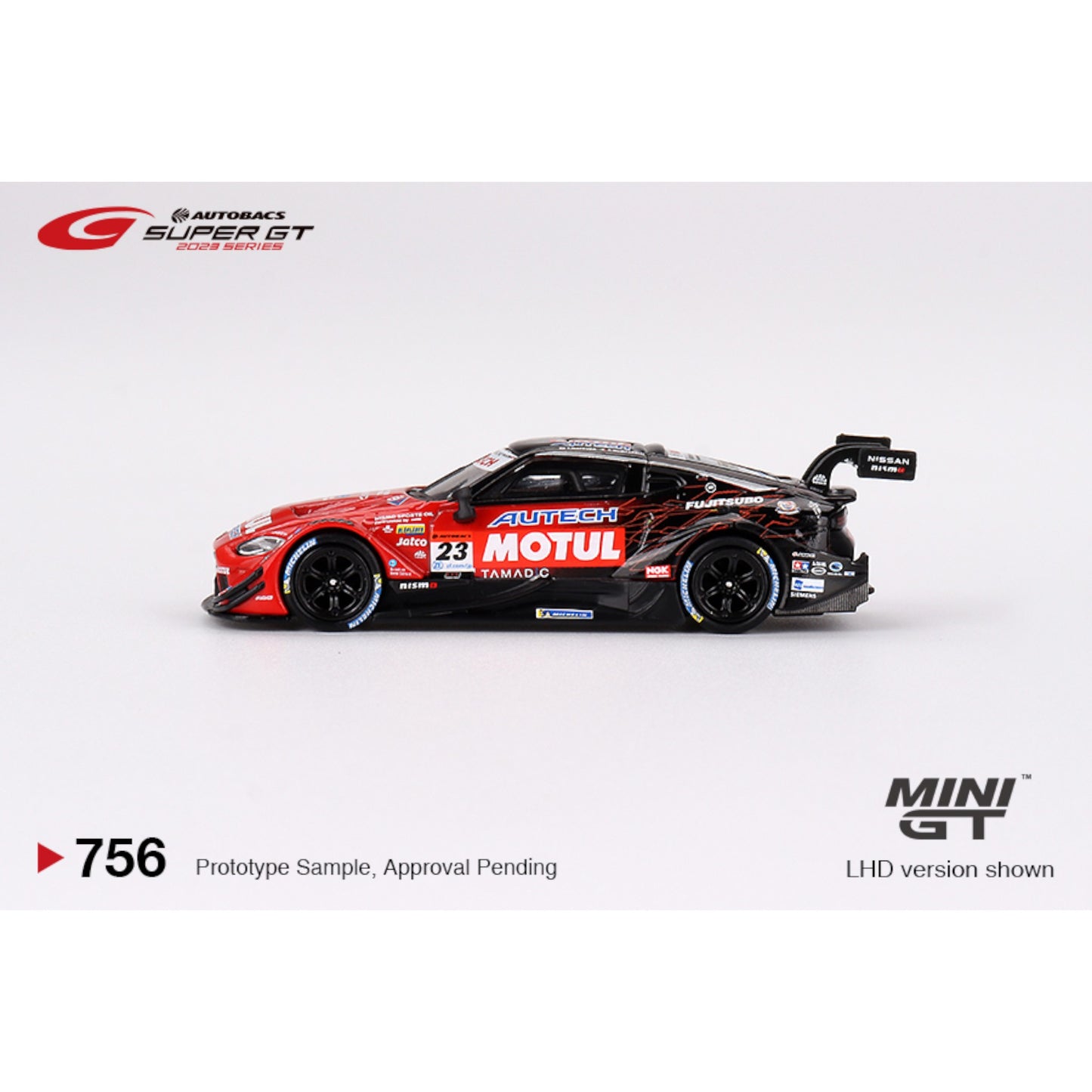 Mini GT - 2021 Nissan Z GT500 #23 Motul Autech Z Super GT Series, black/red - MGT00756 (LHD) - 1:64