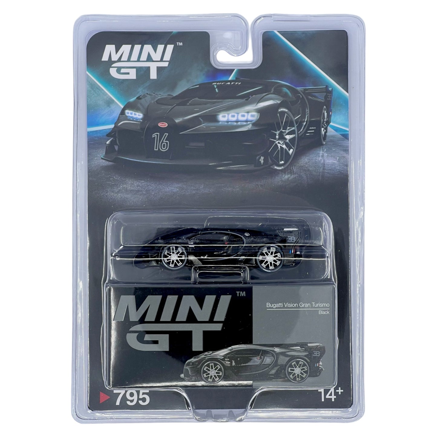 Mini GT - Bugatti Vision Gran Turismo Black - MGT00795 (LHD) Blisterverpackung