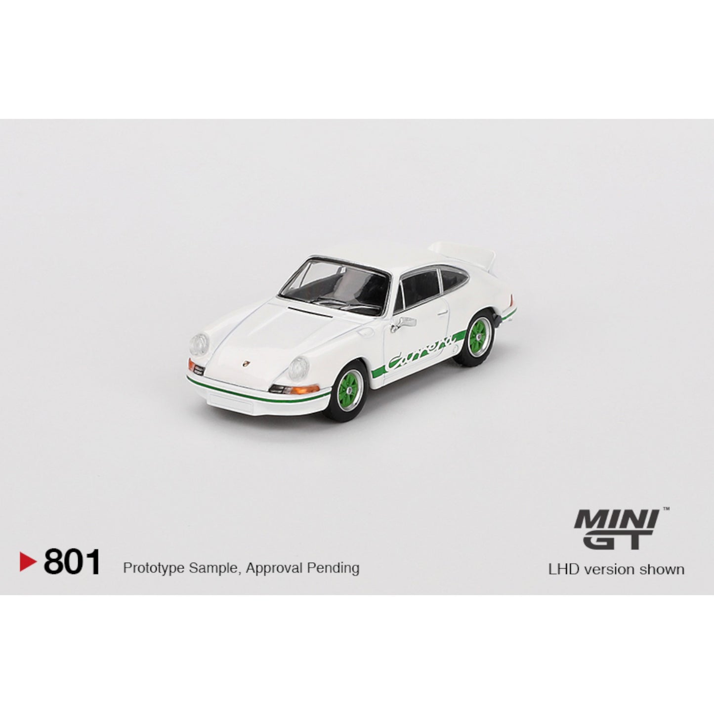 Mini GT - Pre-Order - Porsche 911 Carrera RS 2.7 Grand Prix White with Green Livery - MGT00801 (LHD)