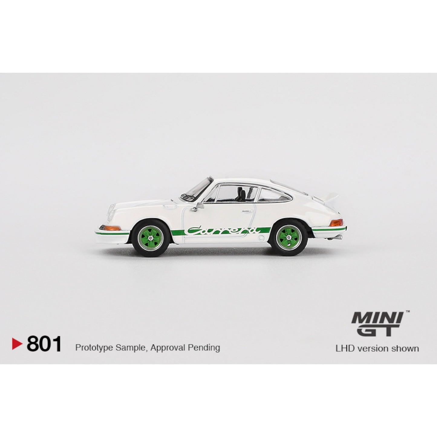 Mini GT - Pre-Order - Porsche 911 Carrera RS 2.7 Grand Prix White with Green Livery - MGT00801 (LHD)