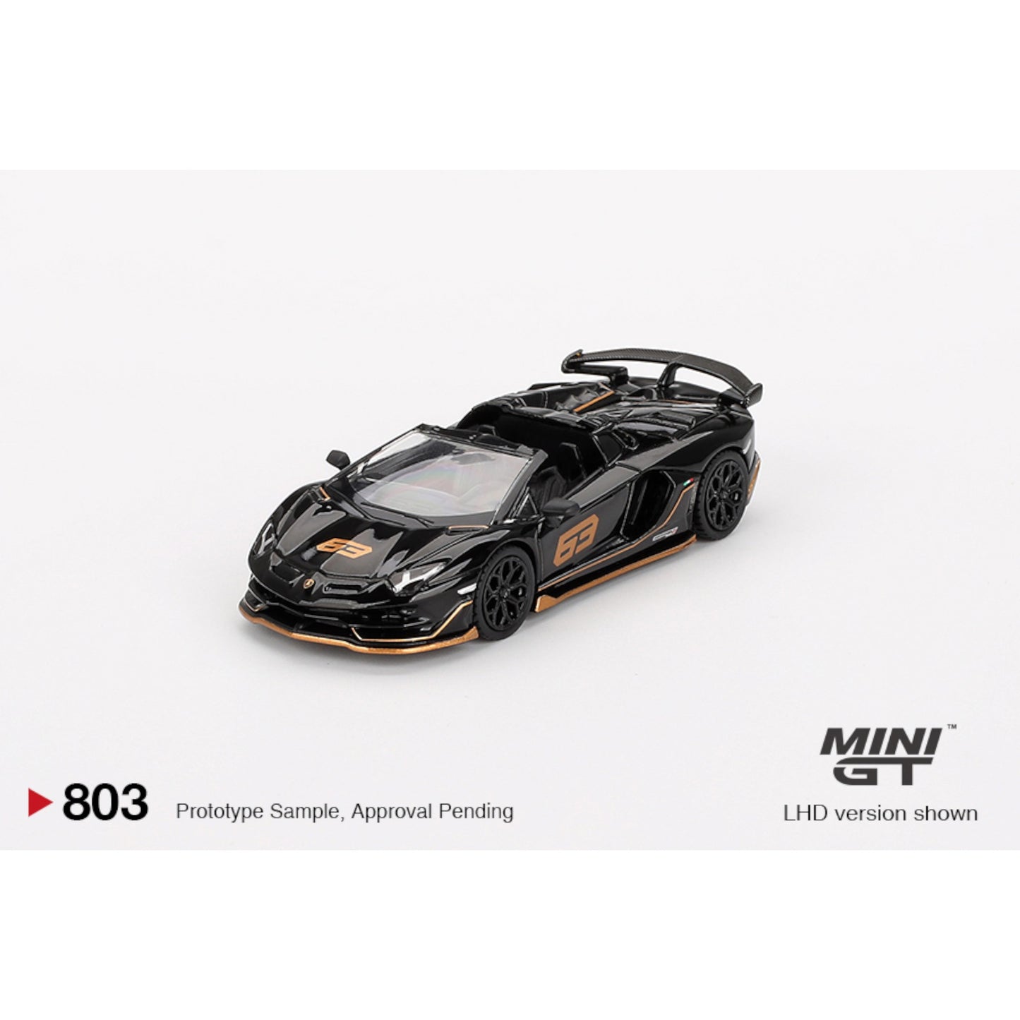 Mini GT - Lamborghini Aventador SVJ 63 Roadster Nero Aldebaran - MGT00803 (LHD) - 1:64