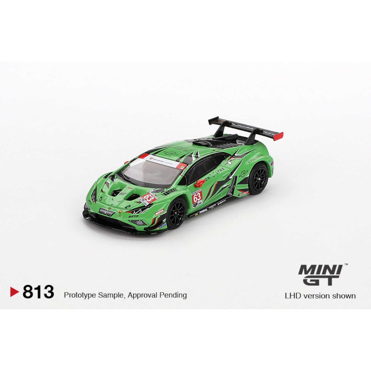 Mini GT - 2023 Lamborghini Huracan GT3 Evo2 #63 - MGT00813 (LHD) - 1:64