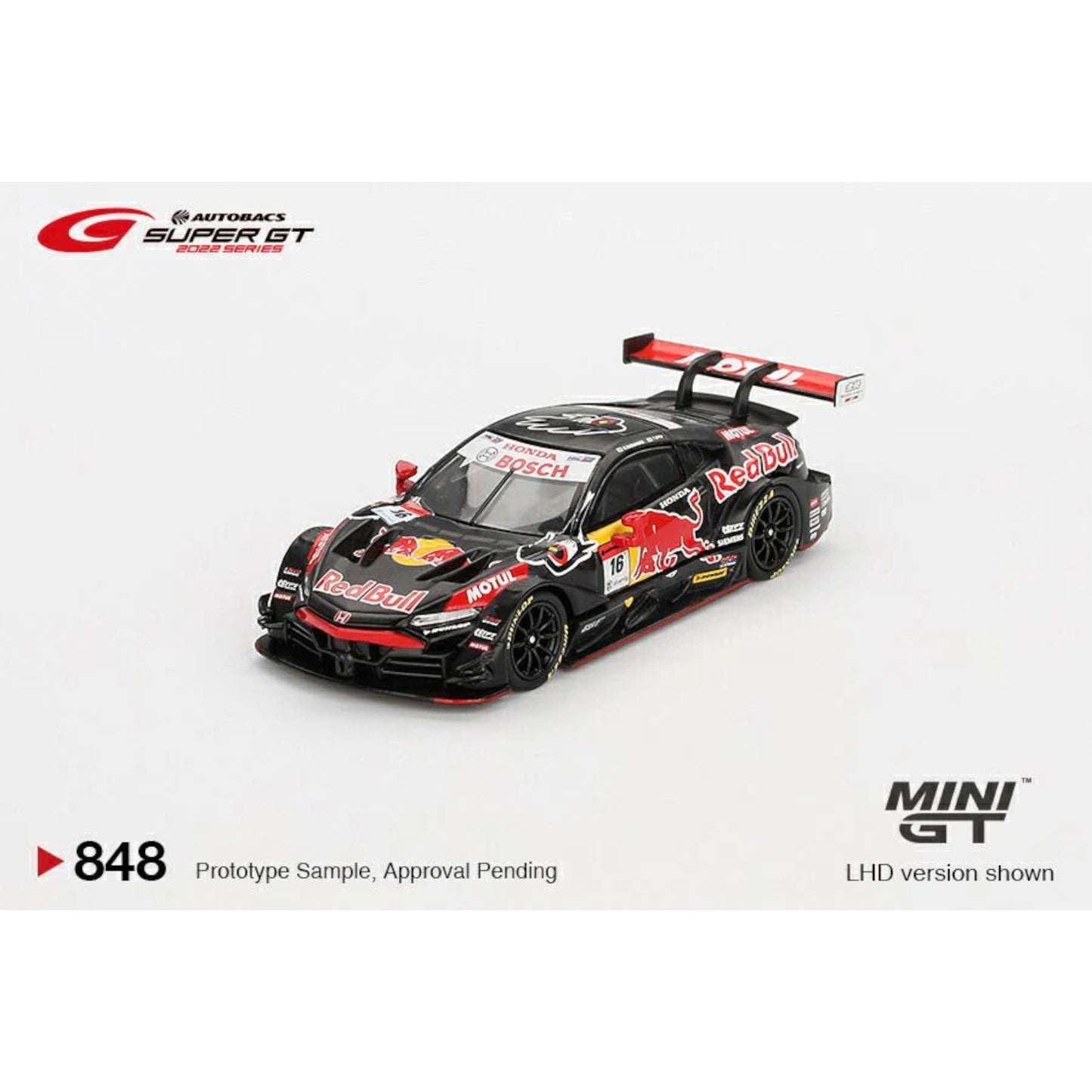 Mini GT - HONDA NSX-GT TYPE S GT500 NO.16 RED BULL MOTUL MUGEN NSX-GT TEAM RED BULL MUGEN 2022 SUPER GT SERIES - MGT00848