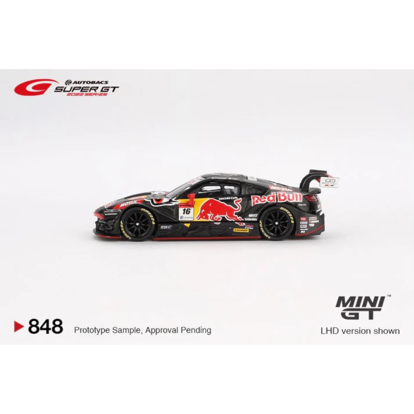 Mini GT - HONDA NSX-GT TYPE S GT500 NO.16 RED BULL MOTUL MUGEN NSX-GT TEAM RED BULL MUGEN 2022 SUPER GT SERIES - MGT00848