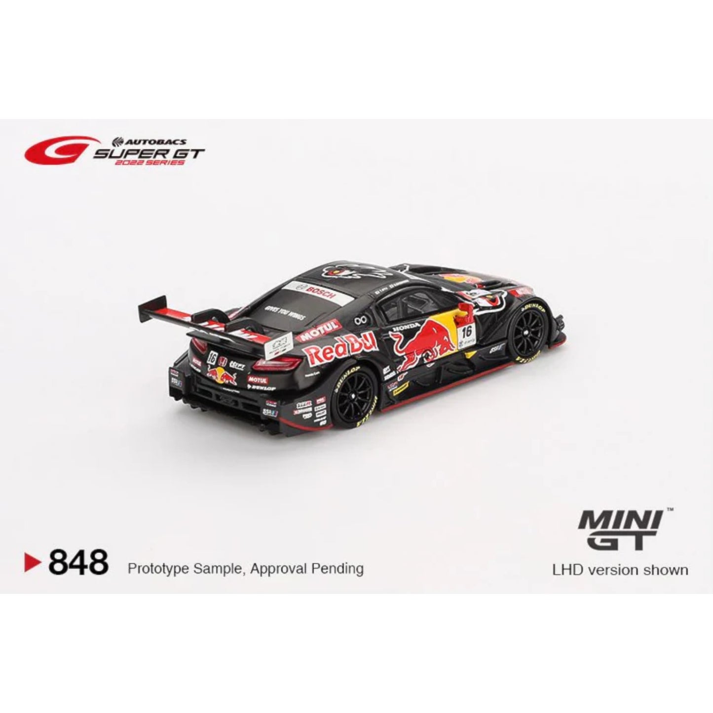 Mini GT - HONDA NSX-GT TYPE S GT500 NO.16 RED BULL MOTUL MUGEN NSX-GT TEAM RED BULL MUGEN 2022 SUPER GT SERIES - MGT00848