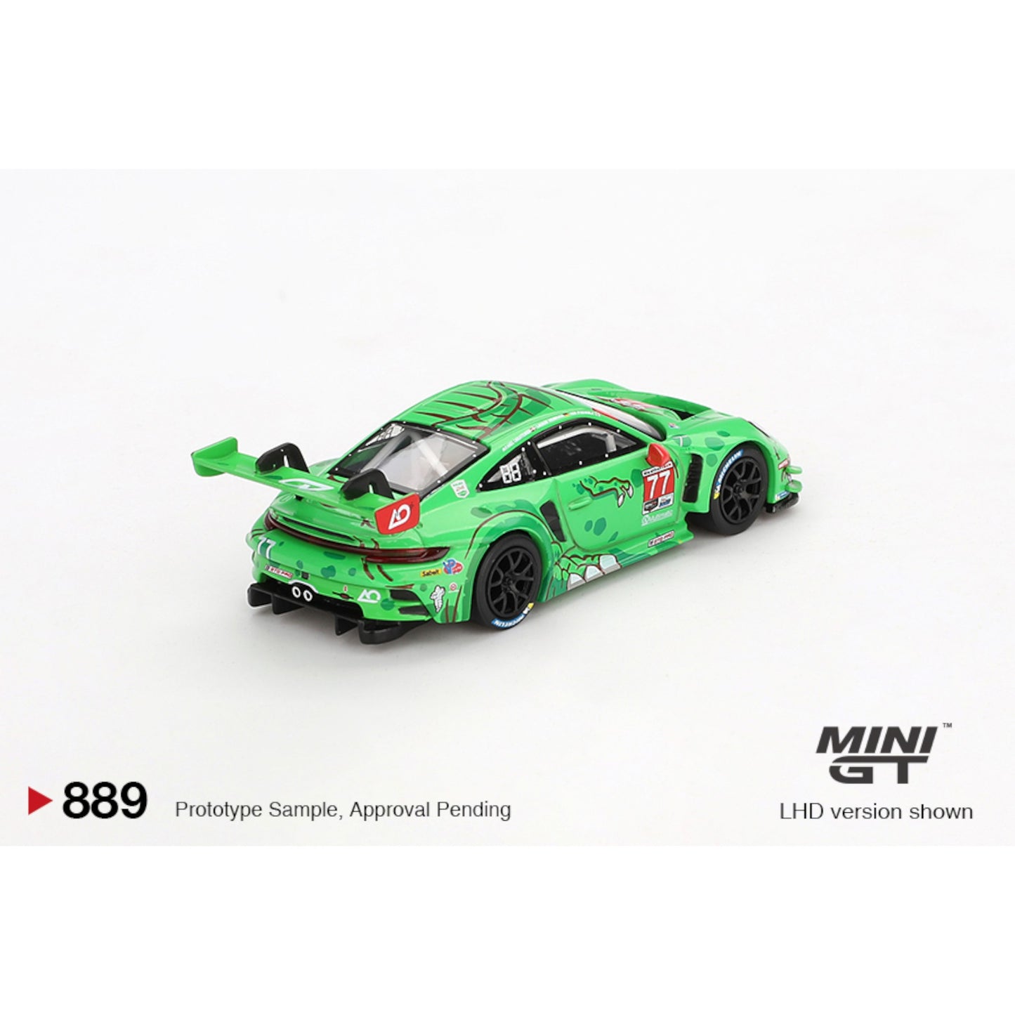 Mini GT - Porsche 911 GT3 R #77 AO Racing 2024 IMSA Daytona 24 Hrs GTD Pro 2nd Place - MGT00889 (LHD)