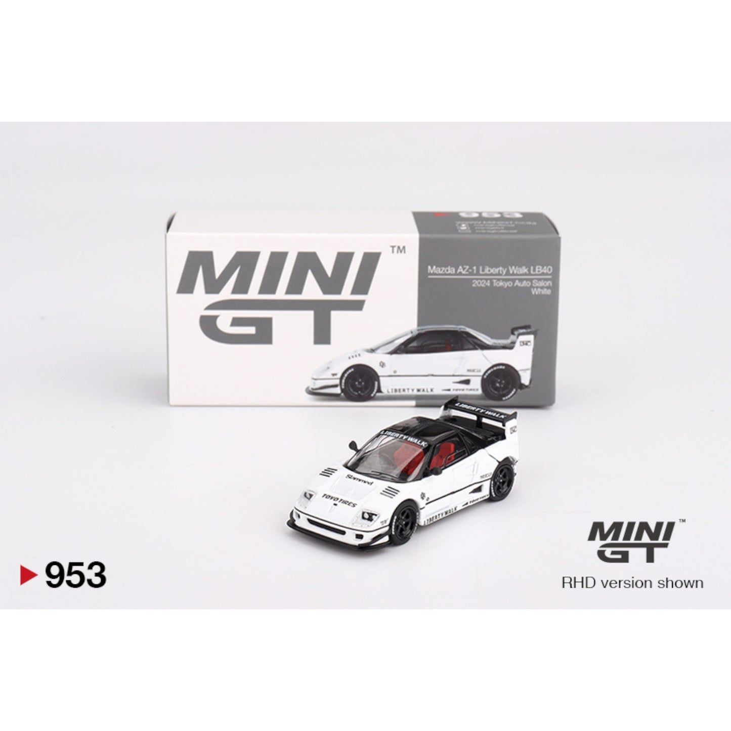 Mini GT - 2024 Mazda AZ-1 Liberty Walk LB40 *Tokyo Auto Salon*, white - MGT00953 (RHD)