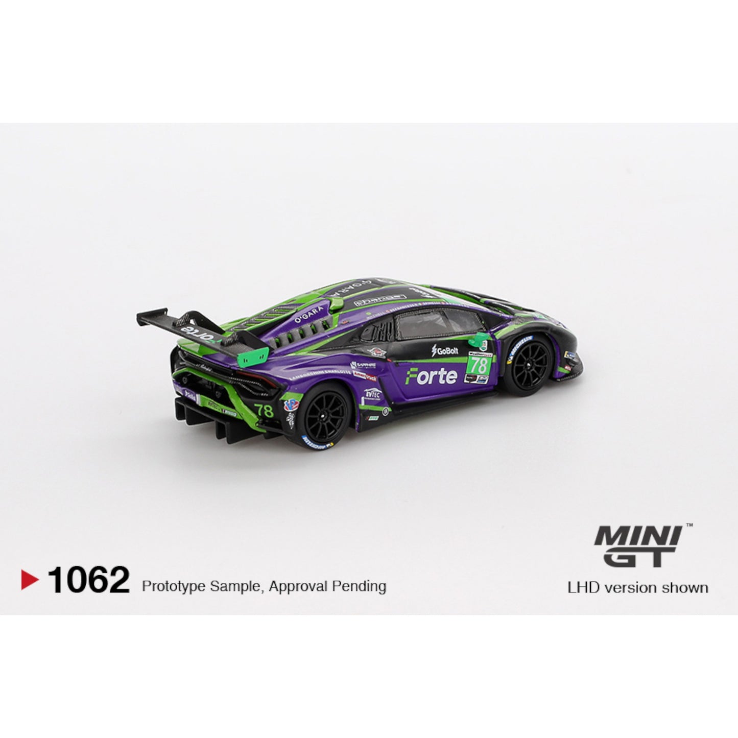 Mini GT - Pre-Order - Lamborghini Huracán GT3 EVO2 #78 Forte Racing 2024 IMSA Daytona 24 Hrs - MGT01062 (LHD)