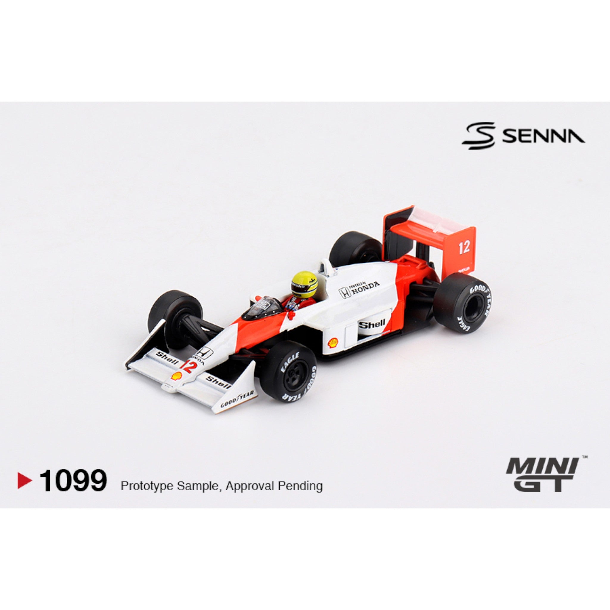 Mini GT - Pre-Order - McLaren MP4/4 #12 Ayrton Senna 1988 Japanese Grand Prix Winner - MGT01099