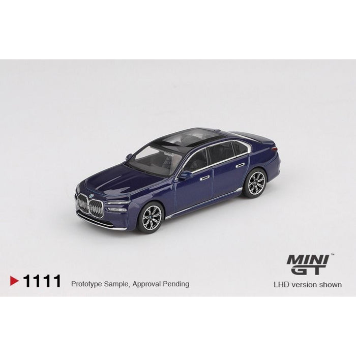 Mini GT - Pre-Order - BMW i7 xDrive60 Tanzanite Blue Metallic - MGT01111 (LHD)