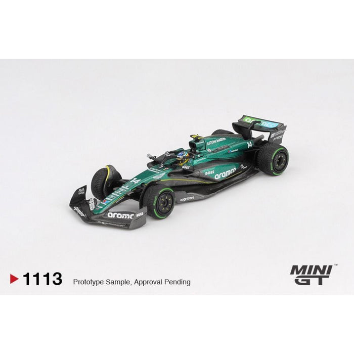 Mini GT - Pre-Order - Aston Martin AMR24 #14 Fernando Alonso 2024 F1 2024 Canadian GP - MGT01113 (LHD)