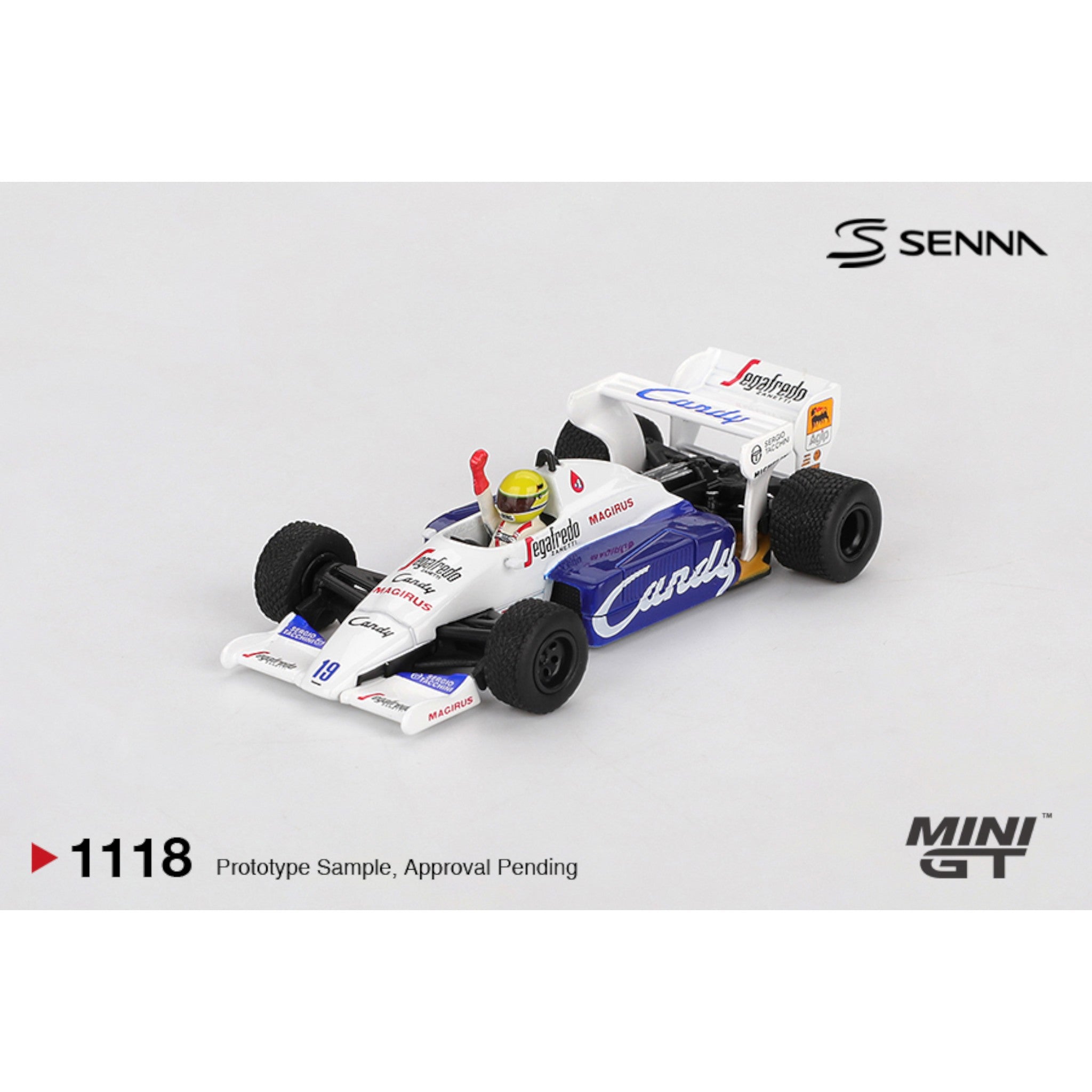 Mini GT - Pre-Order - Toleman TG184 #19 Ayrton Senna 1984 Monaco Grand Prix 2nd Place - MGT01118