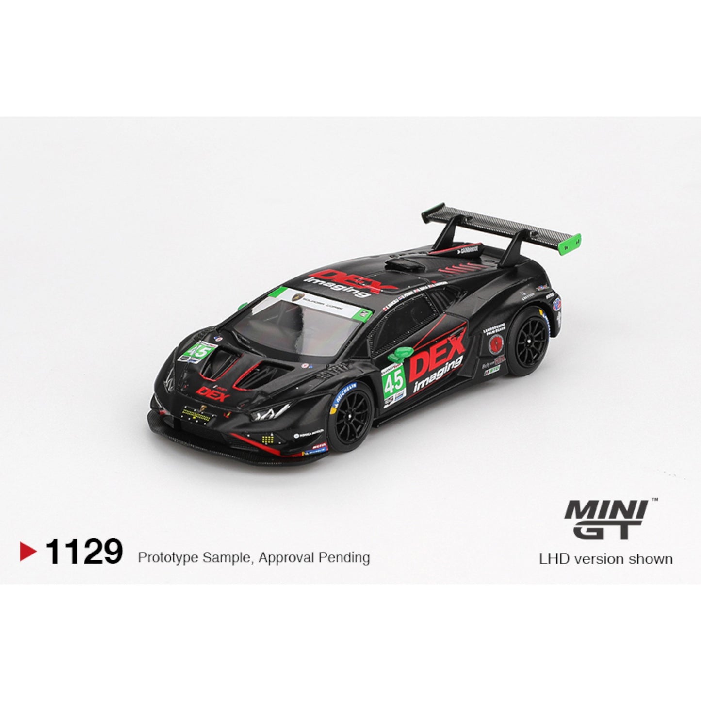 Mini GT - Pre-Order - Lamborghini Huracán GT3 EVO2 #45 No.45 DEX Imaging 2024 IMSA Daytona 24 Hrs - MGT01129 (LHD)