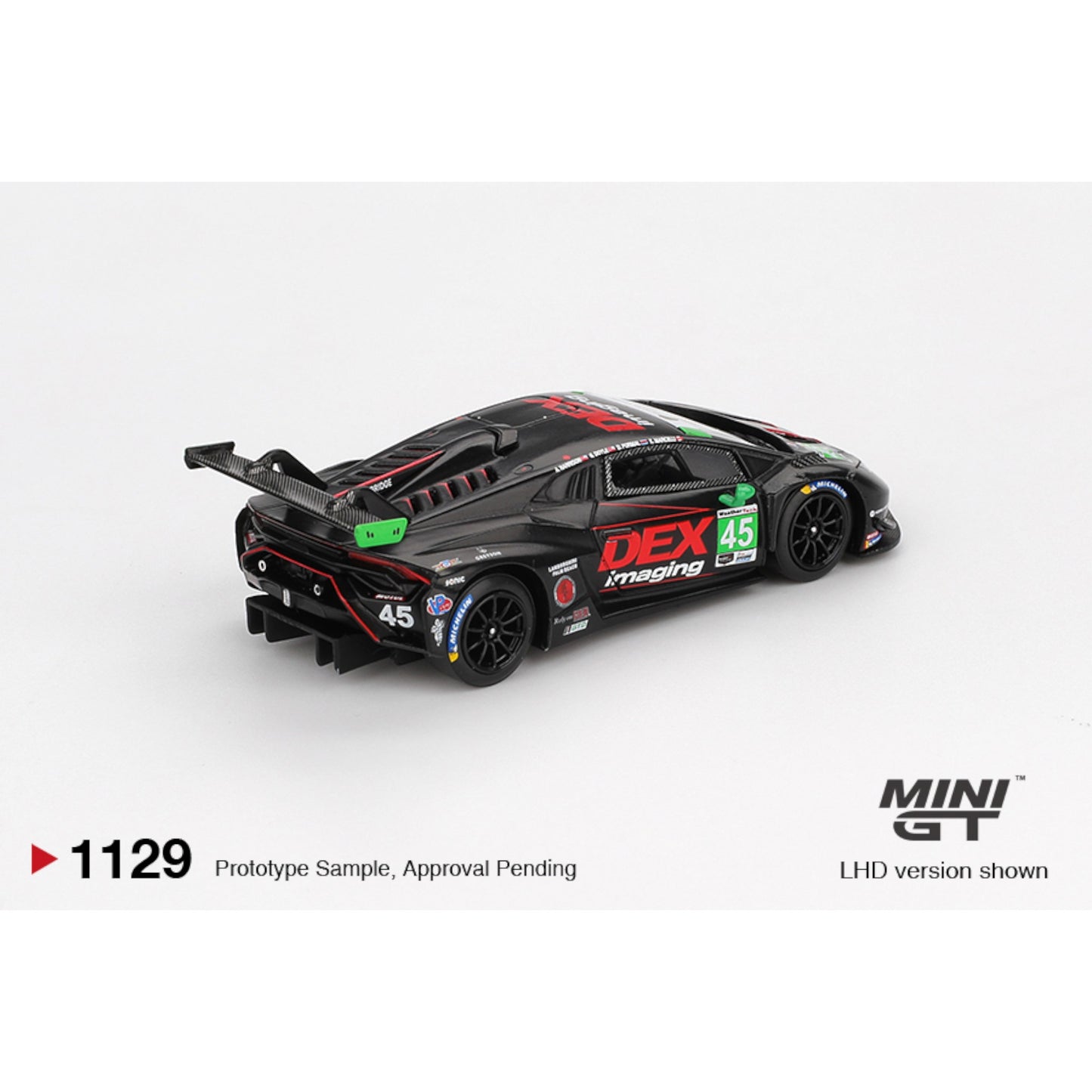 Mini GT - Pre-Order - Lamborghini Huracán GT3 EVO2 #45 No.45 DEX Imaging 2024 IMSA Daytona 24 Hrs - MGT01129 (LHD)