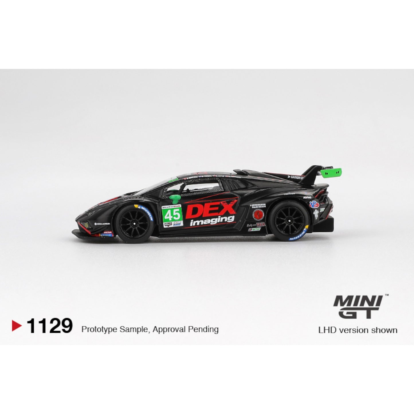 Mini GT - Pre-Order - Lamborghini Huracán GT3 EVO2 #45 No.45 DEX Imaging 2024 IMSA Daytona 24 Hrs - MGT01129 (LHD)