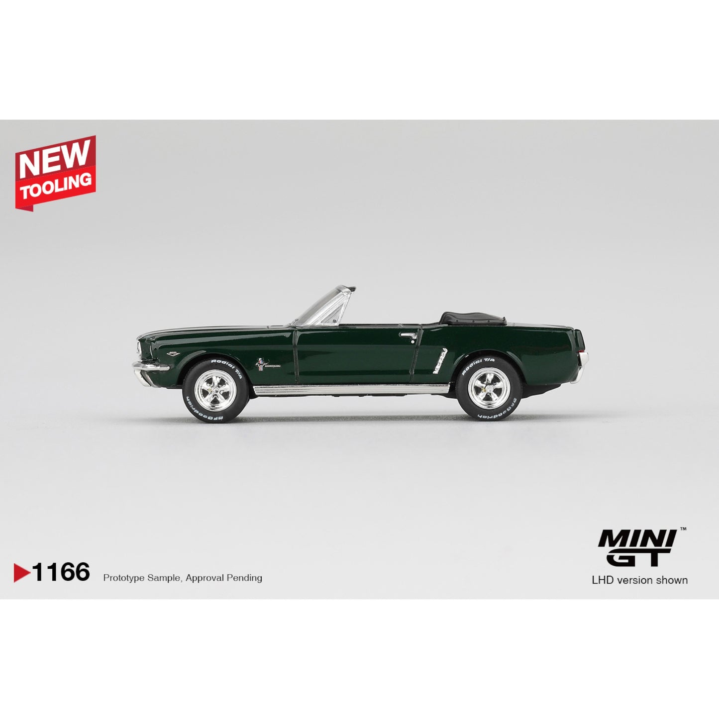 Mini GT - Pre-Order - Ford Mustang Convertible 1964 Highland Green - MGT01166 (LHD)