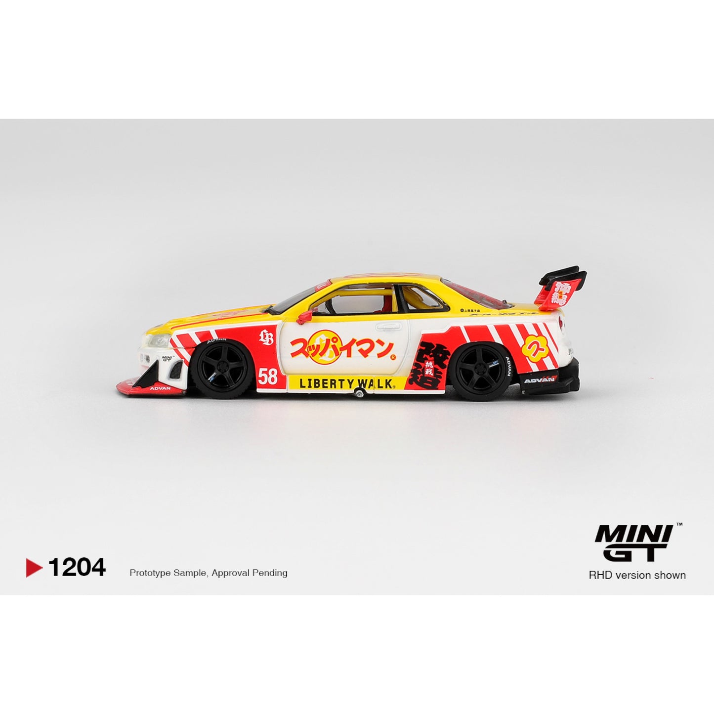 Mini GT - Pre-Order - Nissan LB-ER34 Super Silhouette SKYLINE Suppaiman Okinawa - MGT01204 (RHD)