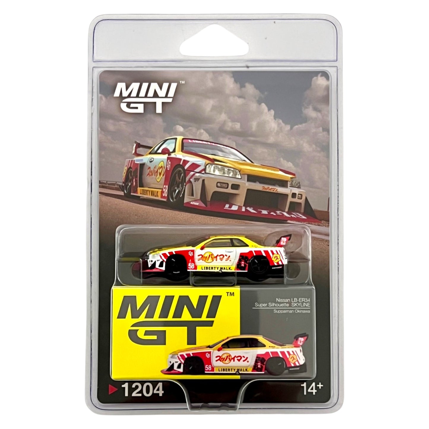 Mini GT - Nissan LB-ER34 Super Silhouette SKYLINE Suppaiman Okinawa - MGT01204-BL