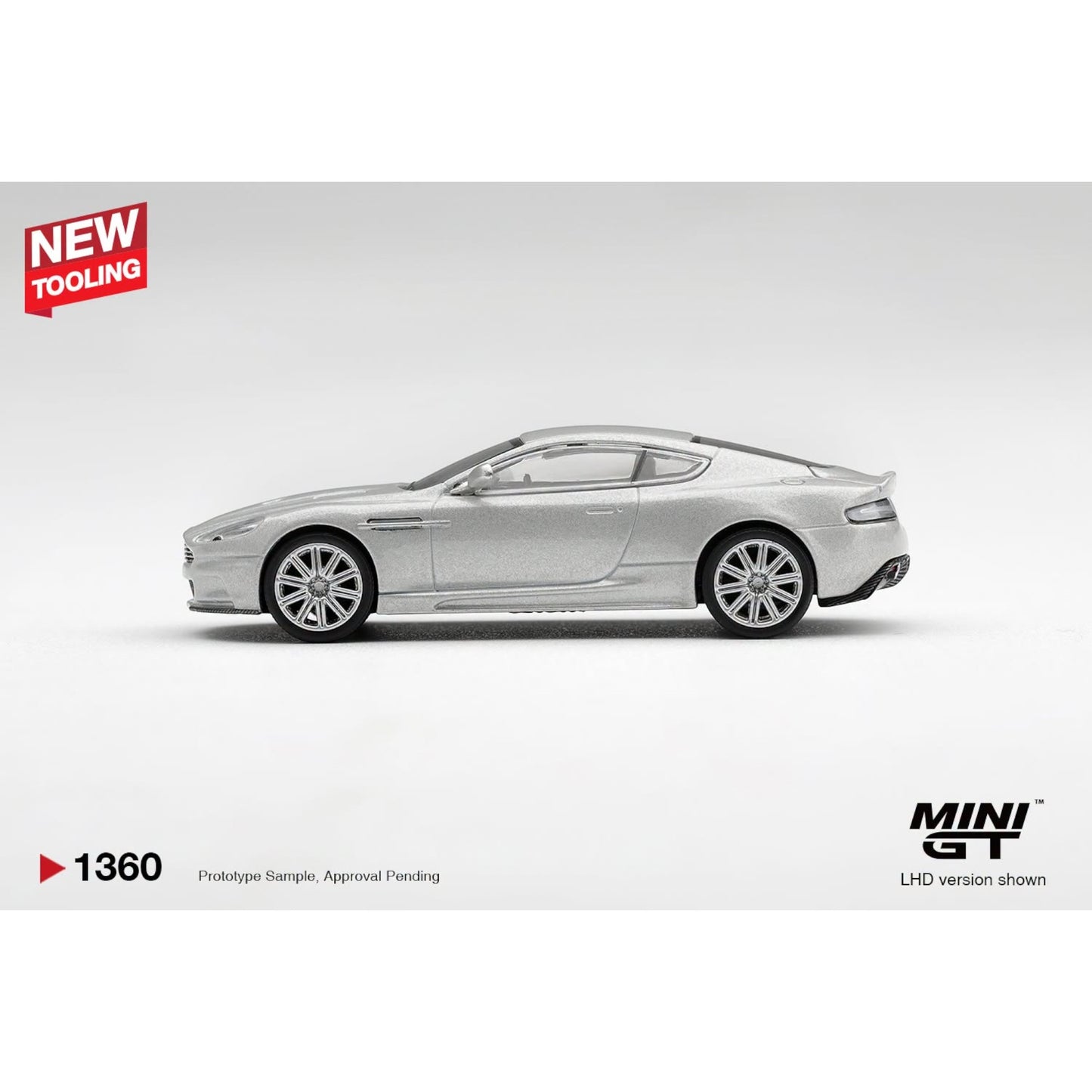 Mini GT - Pre-Order - Aston Martin DBS 2008 Lightning Silver - MGT01360 (LHD)