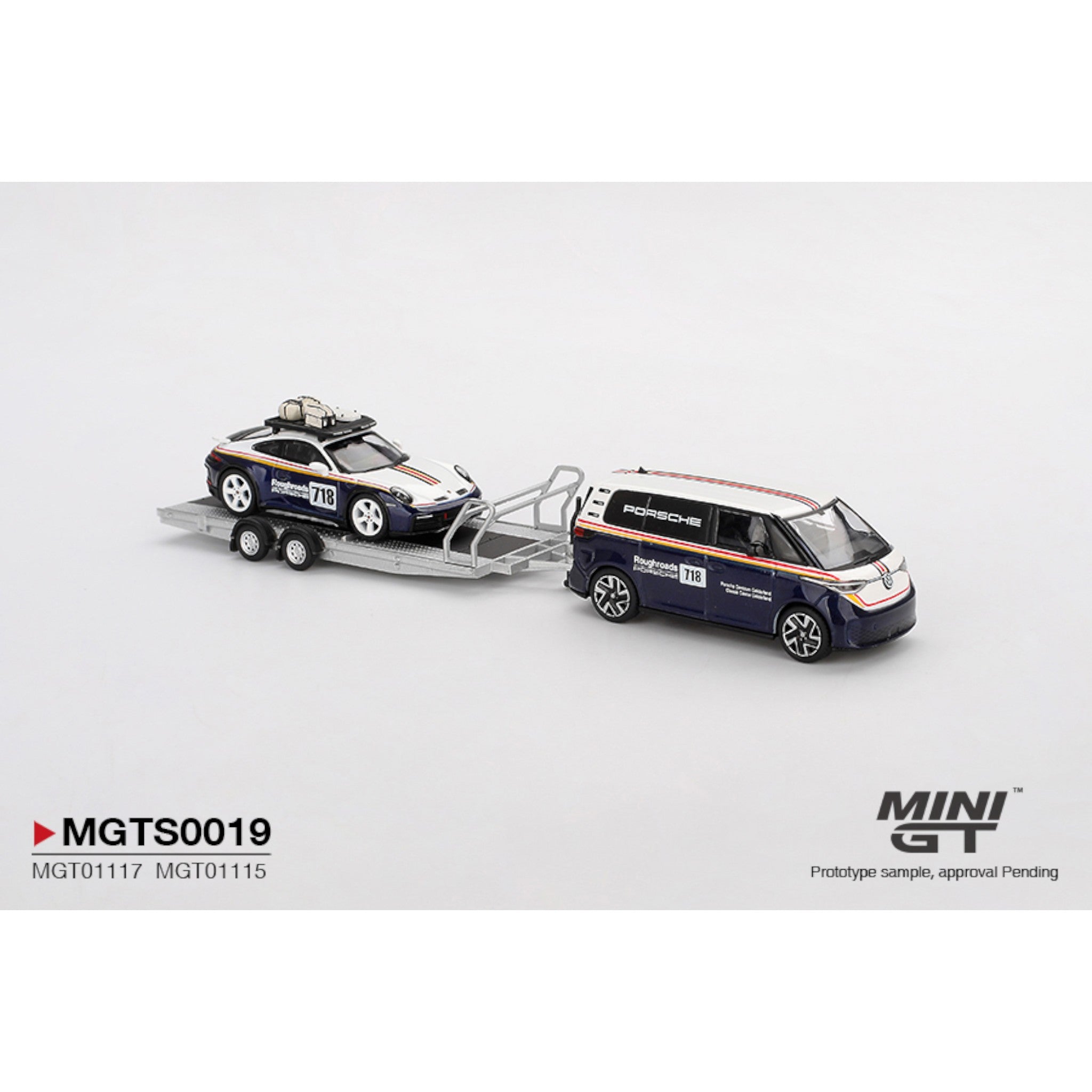 Mini GT - Pre-Order - Porsche 911 Dakar #718 / Volkswagen ID. Buzz Porsche Centrum Gelderland Roughroads Set - MGTS0019