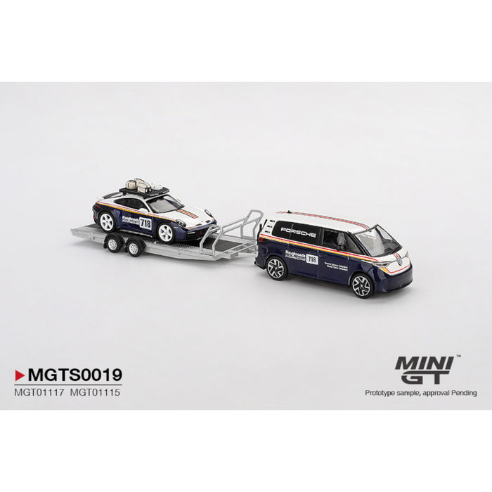 Mini GT - Pre-Order - Porsche 911 Dakar #718 / Volkswagen ID. Buzz Porsche Centrum Gelderland Roughroads Set - MGTS0019
