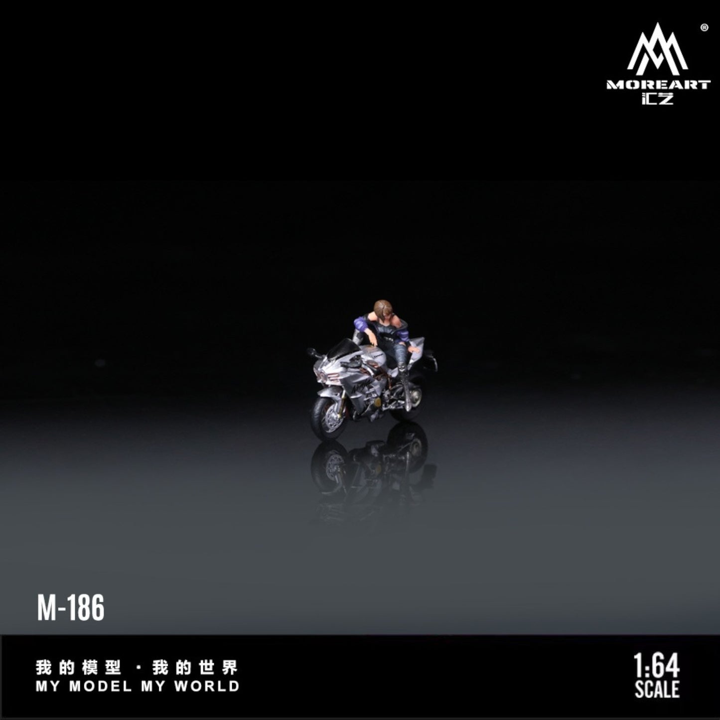 Pre-Order bis 31.08.2025 - MoreArt - Kawasaki Silver Motorcycle Girl - MO222186