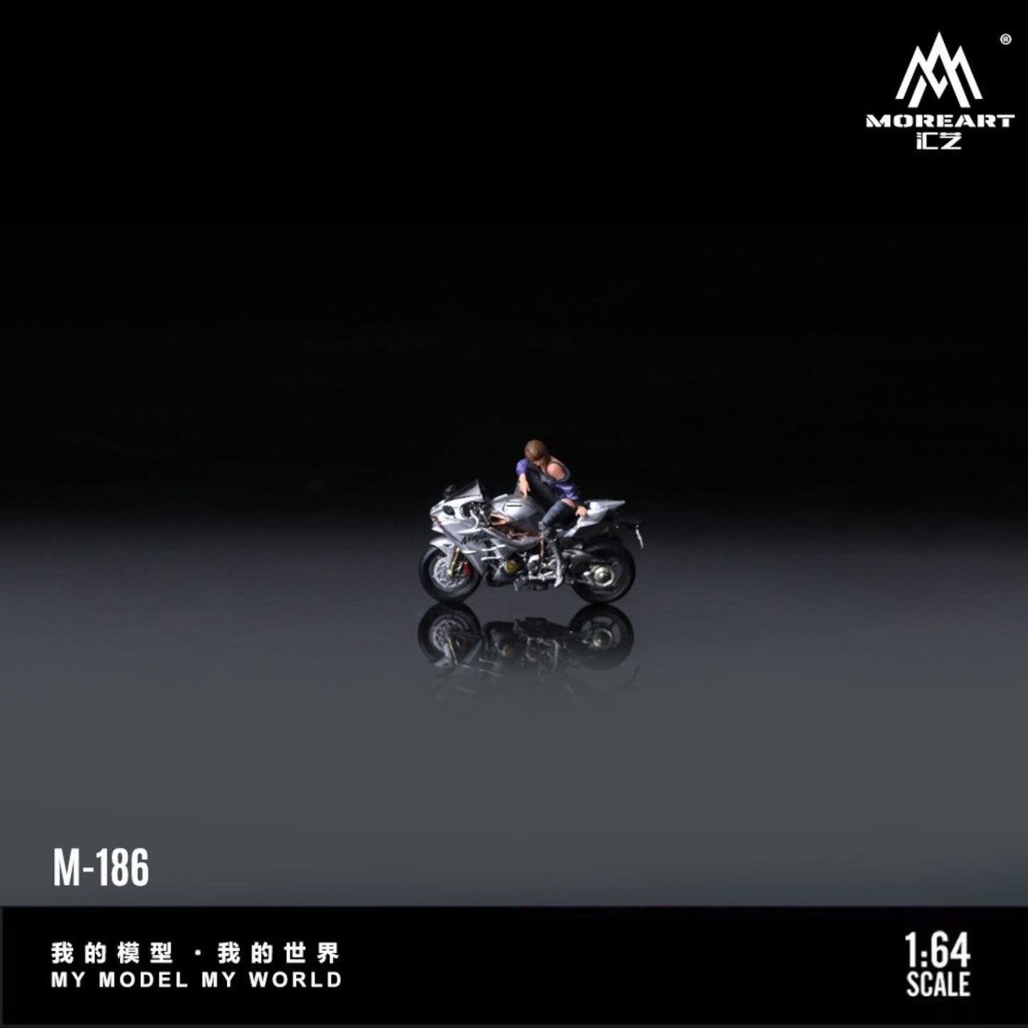 Pre-Order bis 31.08.2025 - MoreArt - Kawasaki Silver Motorcycle Girl - MO222186