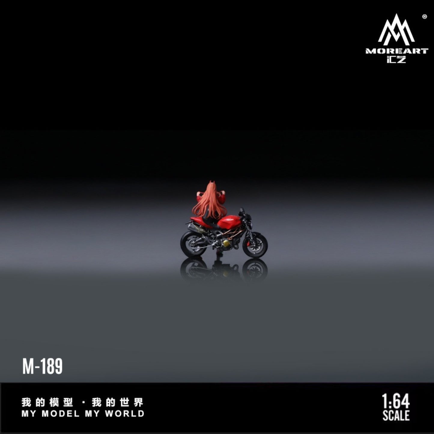 Pre-Order bis 08.09.2025 - MoreArt - Ducati Monster 696 with Red Motorcycle Girl - MO222189
