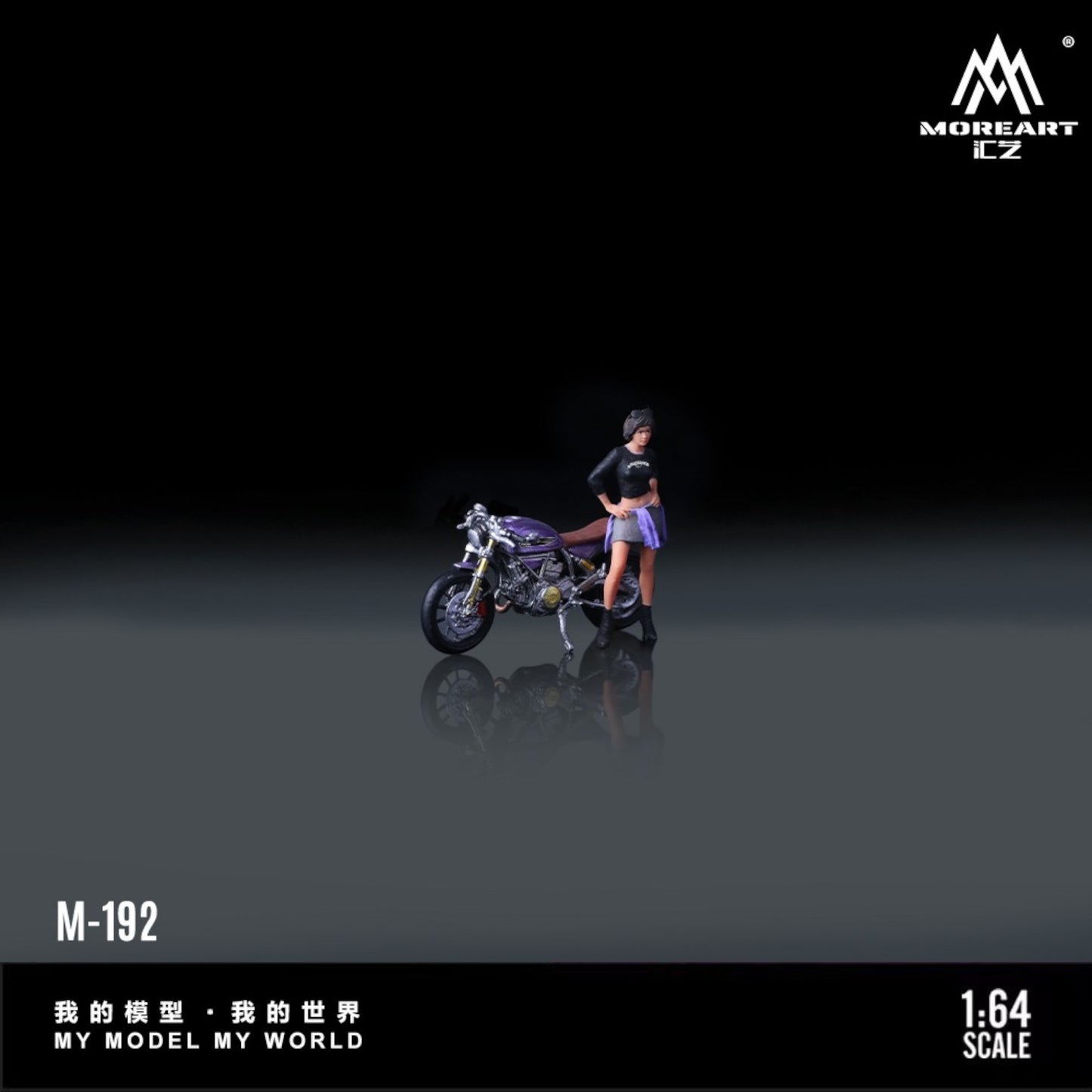 Pre-Order bis 20.09.2025 - Ducati Midnight Purple Hot Girl Motorcycle Figure - Resin - MO222192