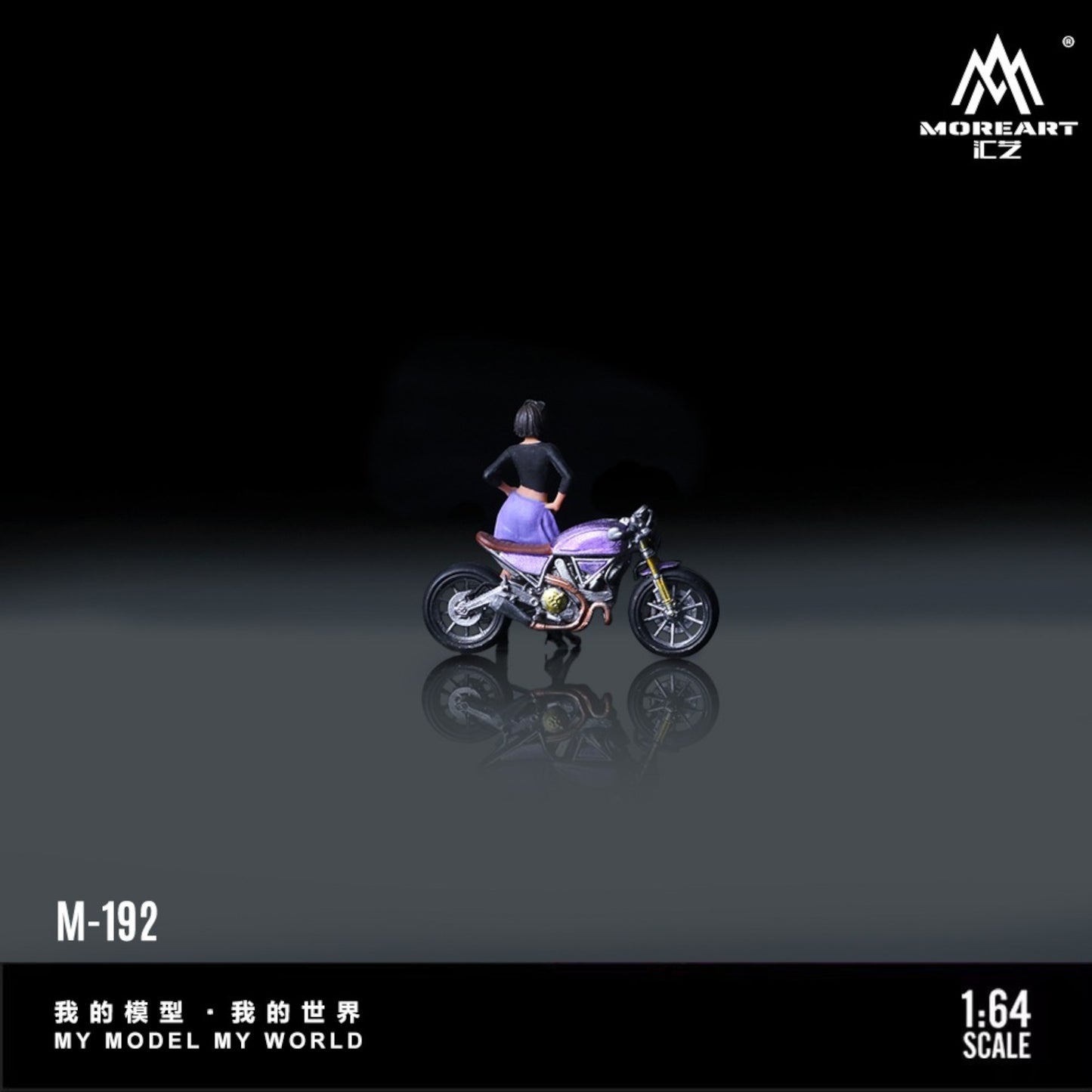 Pre-Order bis 20.09.2025 - Ducati Midnight Purple Hot Girl Motorcycle Figure - Resin - MO222192